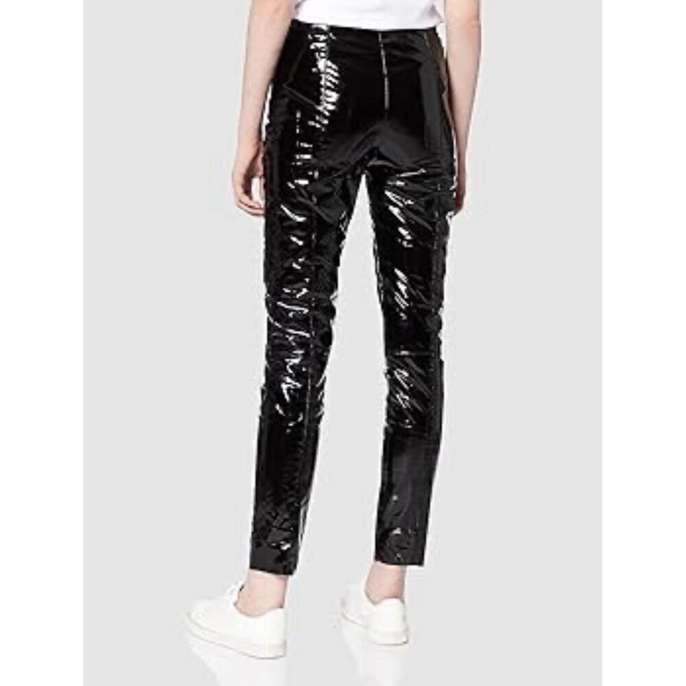 Pinko Tandem Black Shiny Concert Clubbing Casual Trouser Pants Size 6 NWT READ